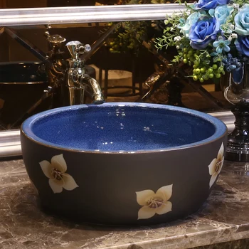 

Art Procelain Chinese Europe Vintage Style Art wash basin Ceramic Counter Top Wash Basin Bathroom Sinks vessel sinks vanities