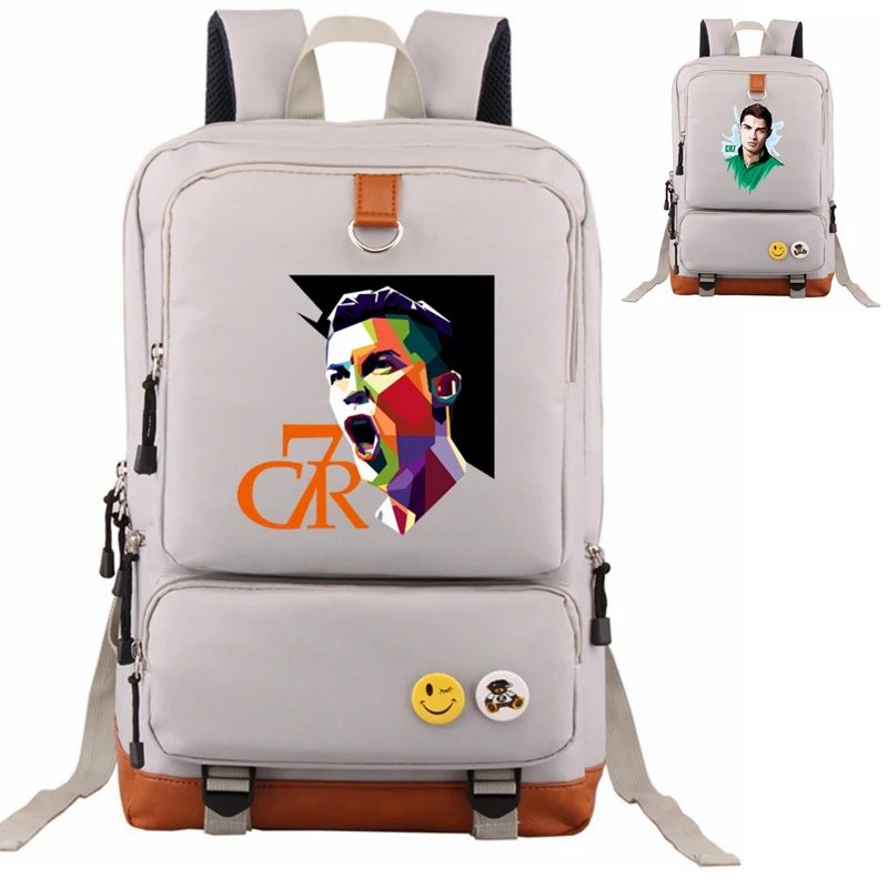 

Women Men Cristiano Ronaldo CR7 Backpack Student School Travel Bag Laptop Bag for Football Fans