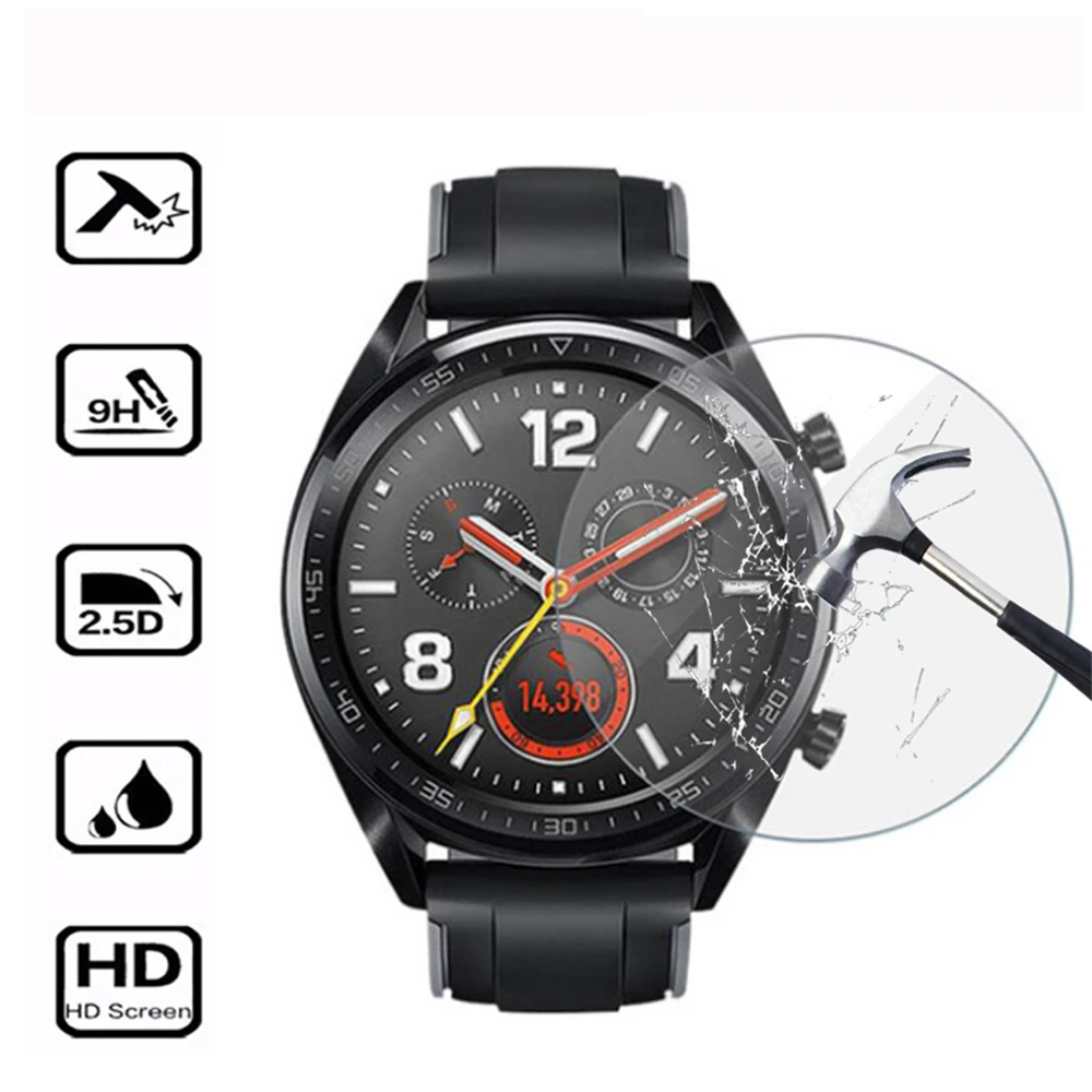 

For Huawei Watch GT / Elagant Shockproof Clear Tempered Glass Protective Film Screen Protectors Cover Anti-Scratch Durable