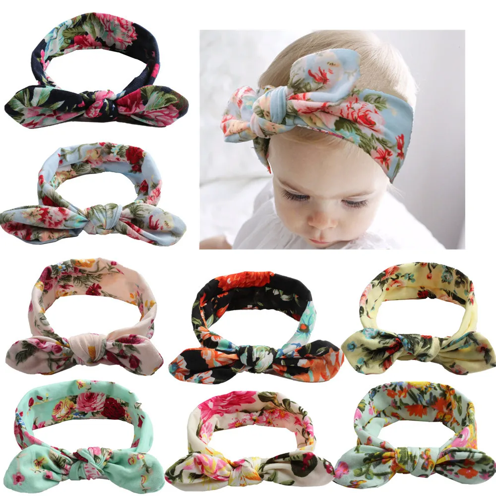 

Cute Baby Head HairBands For Girls Baby Girl Elastic Bowknot Headband Hair Band Bohemia Headdress