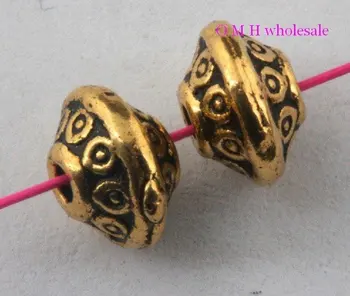 

OMH wholesale Free ship 35pcs golden color spacer beads Jewelry metal beads 7X5mm ZL501
