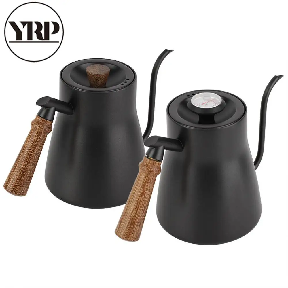  YRP 850ml Stainless Steel Coffee Drip Kettle Gooseneck Pour Over Coffee Tea Pot with Thermometer Wo - 33008289584