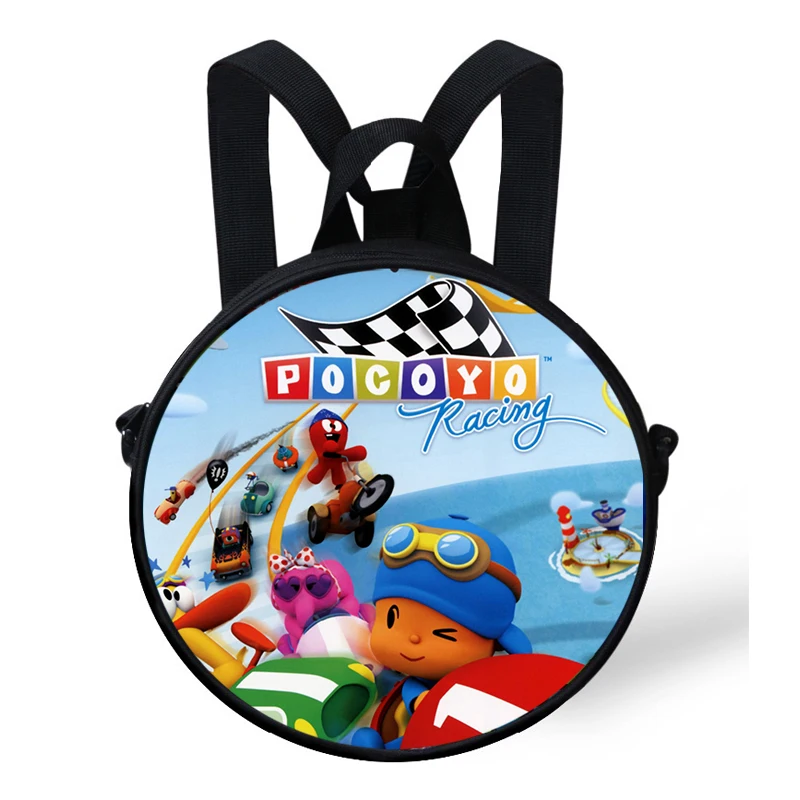

2018 Newest 9-Inch Popular Kids 3D Funny Cartoon Pocoyo Print Backpacks School Bag For Boys Children Cute Casual Round Backpack