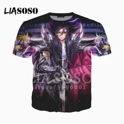 LIASOSO футболка 3D принт Для женщин Для мужчин с круглым вырезом аниме Saint Seiya Hispter повседневные футболки короткий рукав Harajuku Топ Dropshipping A696