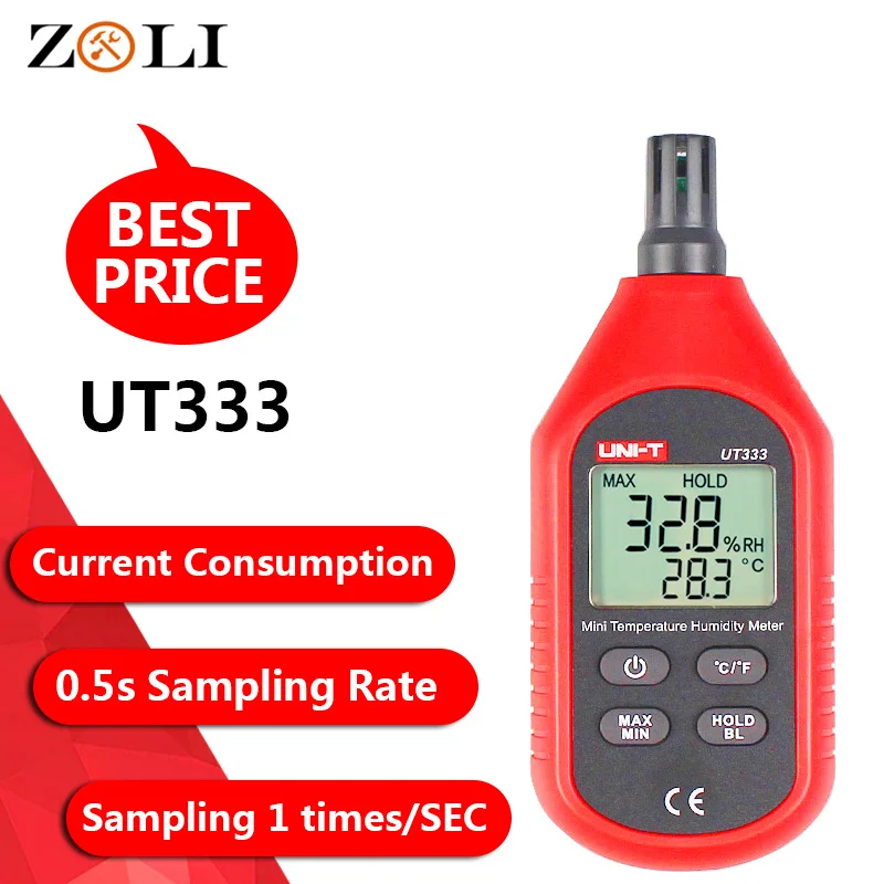 

UNI-T UT333 Mini Air Temperature Humidity Meter Moisture Meter Sensor UNI-T UT333 Digital Thermometer Hygrometers On Sale