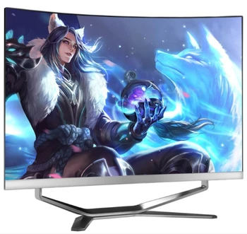 شراء23.5 27 32 بوصة VGA DVI SPK HD منحني الكمبيوتر مع وحدة المعالجة المركزية I3 I5 I7 RAM 4G HDD 500G الكل في واحد لعبة كمبيوتر سطح المكتب