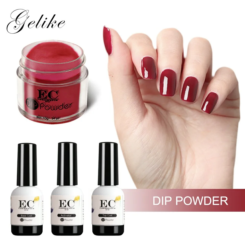 

Gelike Salon Dip Powder Manicure 10g Dipping Nail Designs Colored No Need Uv Led Lamp Polish Lacquer Art Varnish Nail Powder