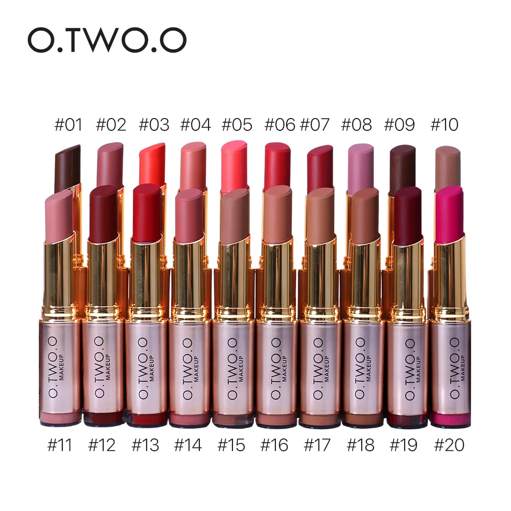 

O.TWO.O 20pcs/Kit Brand Makeup Lipstick Popular Matte lip Waterproof lipstick lips Long Lasting Lip Matte Lip Cosmetics Set