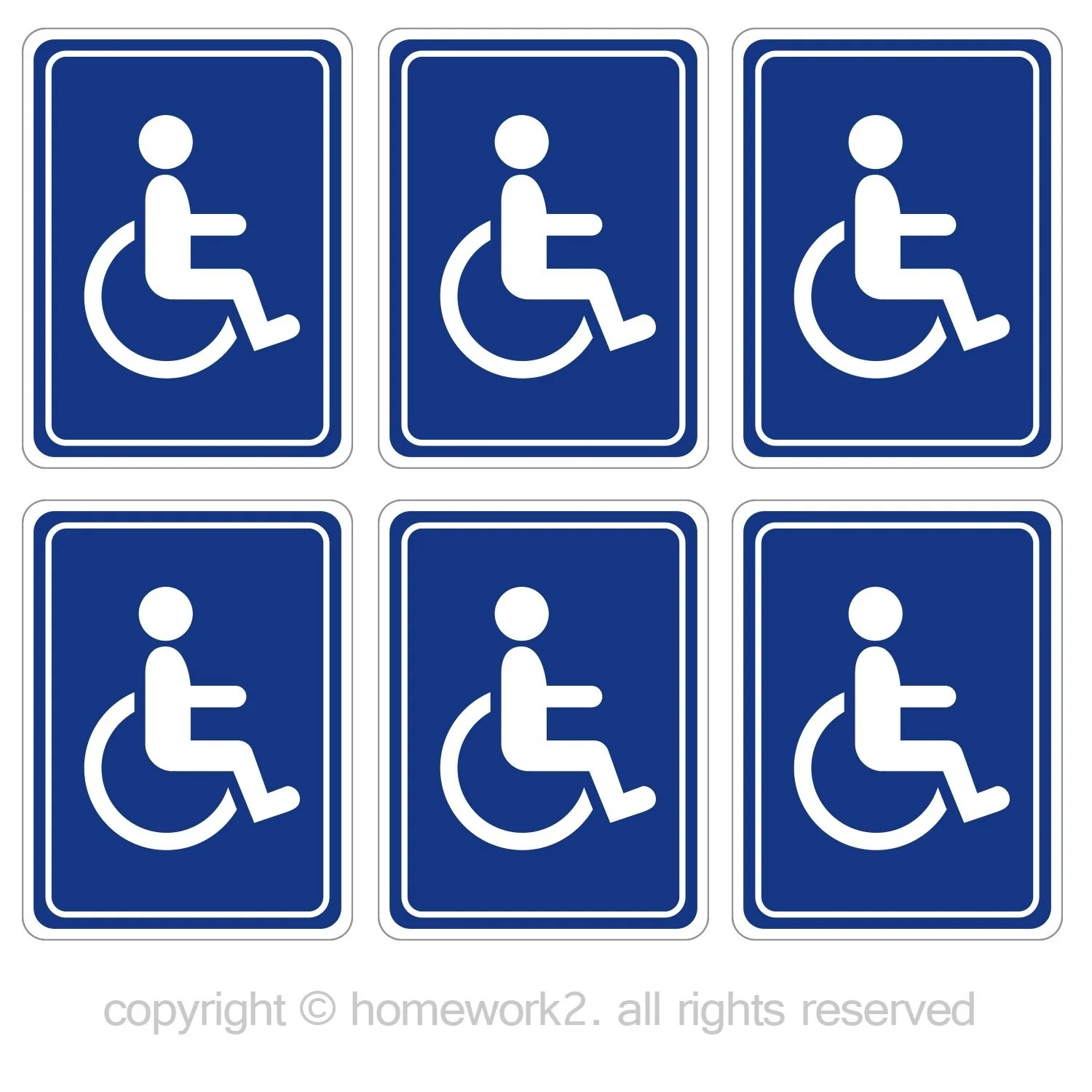 

For Disabled Wheelchair Stickers Handicap Access Sign - Outdoor/Indoor Use, Vinyl Decals, UV ProtectedWaterproof 6 Labels