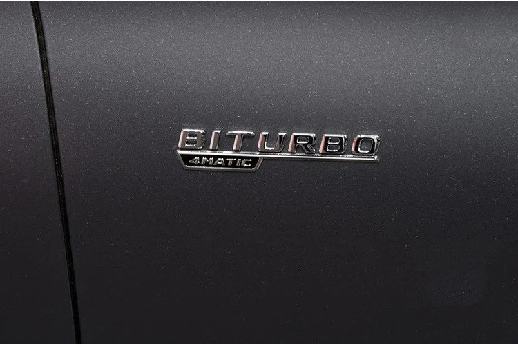 Emblema para Mercedes Matic + Turbo Estilo do Carro Carta Benz Biturbo 4 Matic Fender Logotipo Adesivo Cromo Preto Vermelho Amg V12biturbo v8 21 Automóveis e motos