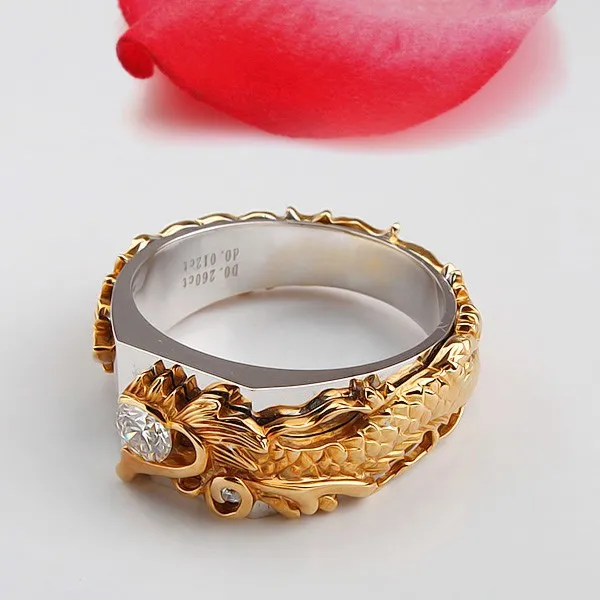 0,25 карат твердого золота 585 кольцо с драконом вспышка G-H цвет муасанит мужское кольцо на головщину Отличный подарок на день матери Быстрая