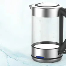 Электрический чайник 304 из нержавеющей стали, пищевое стекло, Бытовая Автоматическая защита питания, функция автоматического отключения