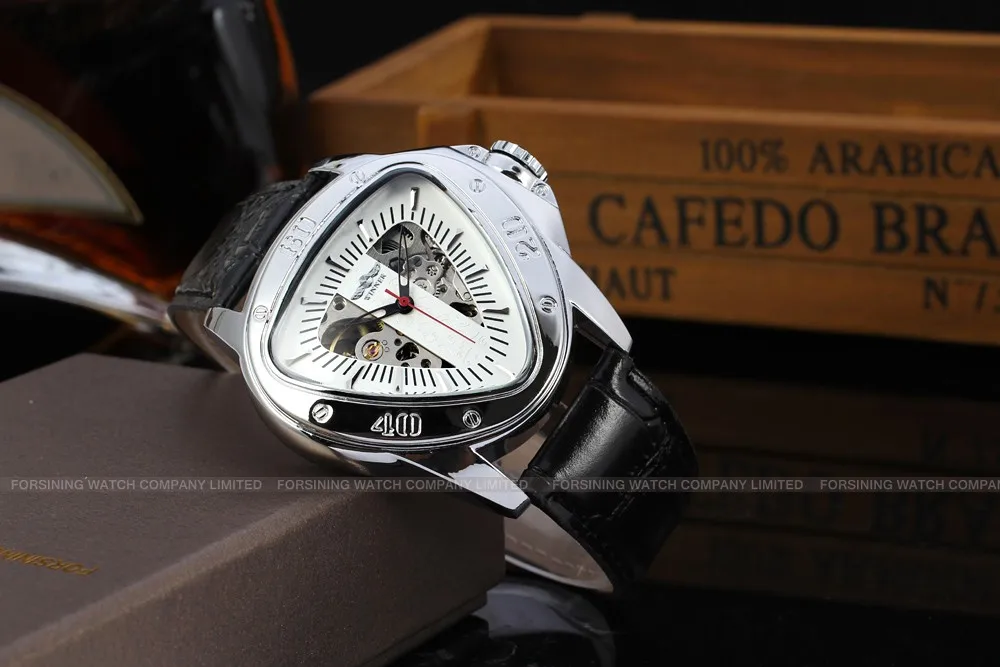 T-winner Power Reserve triangle shape and Fashion,Luxury Type brand original watch ,skeleton mens watches