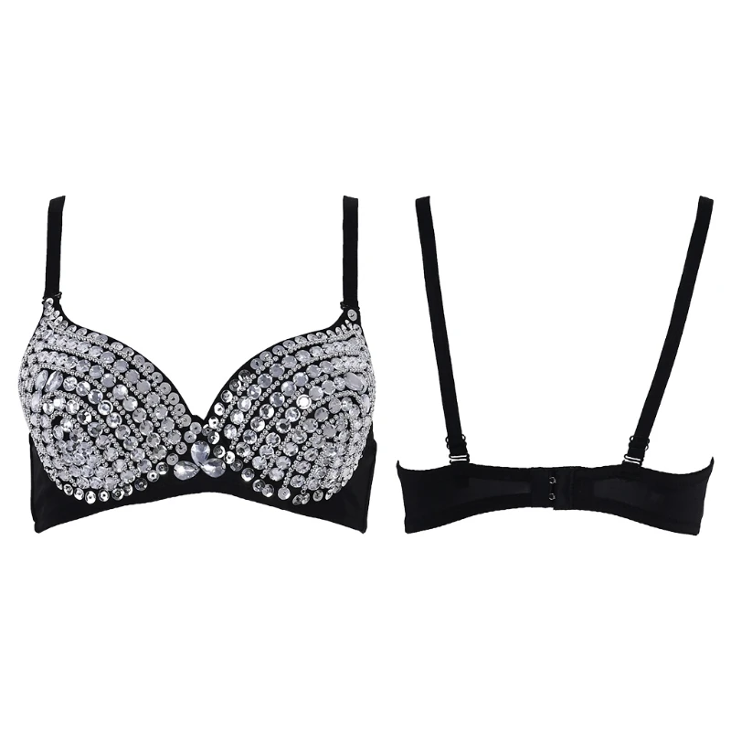 

Women's Sexy All-over Rhinestone Bra Metallic Punk Style Clubwear Stripper Wear