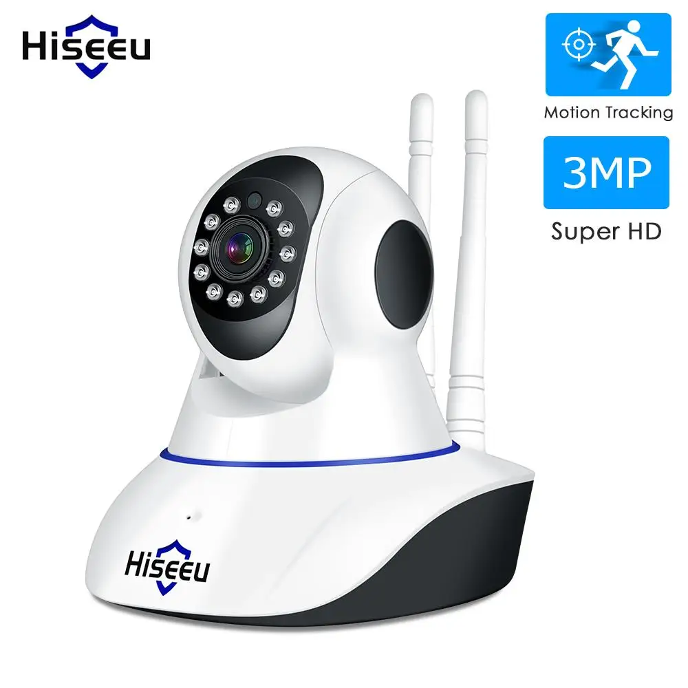Hiseeu супер HD 1536P 1080P беспроводная WIFI камера IP 3MP домашняя охранная видеонаблюдения