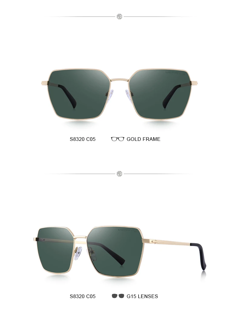 MERRYS, дизайнерские мужские классические прямоугольные солнцезащитные очки, авиационная оправа, HD поляризационные солнцезащитные очки для мужчин, для вождения, защита от уф400 лучей, S8320