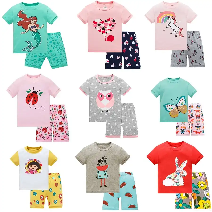 short sleeve girl pajamas