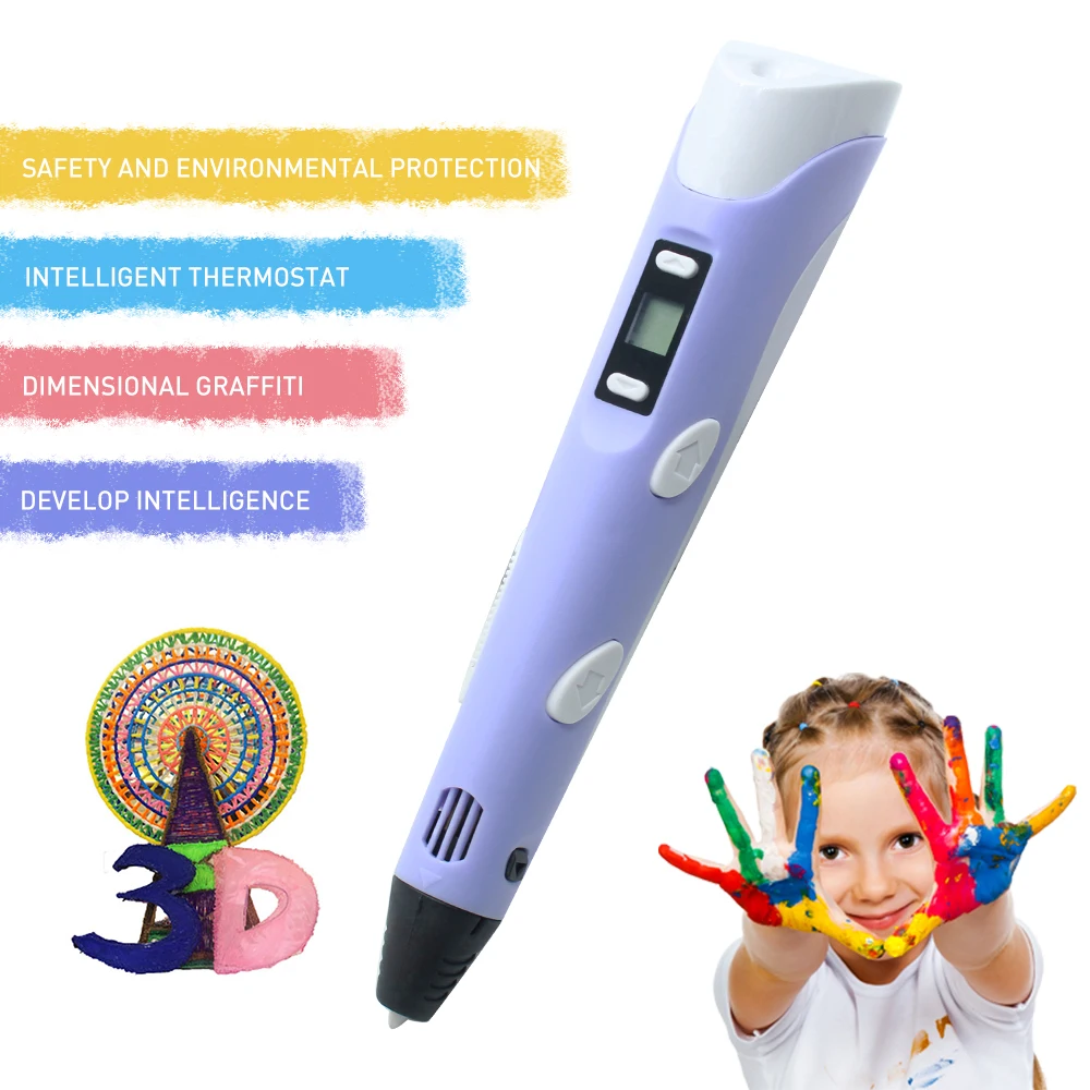 3D Printer 3D pen with Filament PLA 1 75mm 9m Children gift the second generation 3D