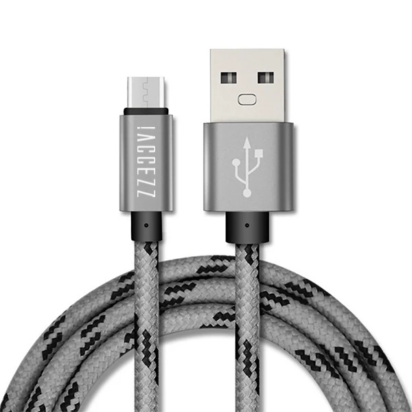 ACCEZZ USB кабель для передачи данных Andriod Micro USB для samsung Galaxy S7 S6 Edge huawei Xiaomi Redmi 4 кабель для зарядки телефона шнур для зарядного устройства - Цвет: Grey