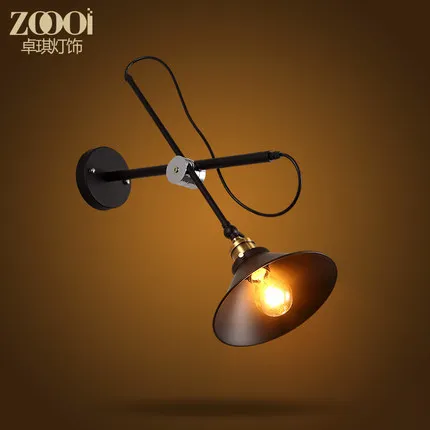 

American Industrial Retro Loft Style Wrought Iron Adujstable LED Wall Light Coffee Shop Light Bars Aisle Wall Lamp Free Shipping
