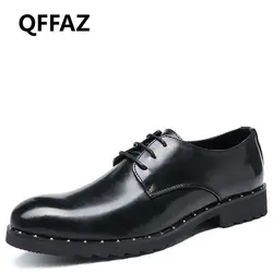 QFFAZ 2018 новый бренд Роскошная натуральная лакированная кожа мужские свадебные модельные туфли модные мужские оксфорды Формальные zapatos hombre
