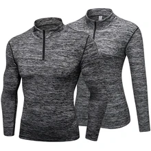 Зимняя футболка с длинным рукавом для бега Мужская Фитнес компрессионная бархатная футболка "Влюбленные" на молнии с круглым вырезом майки футболки на День святого Валентина