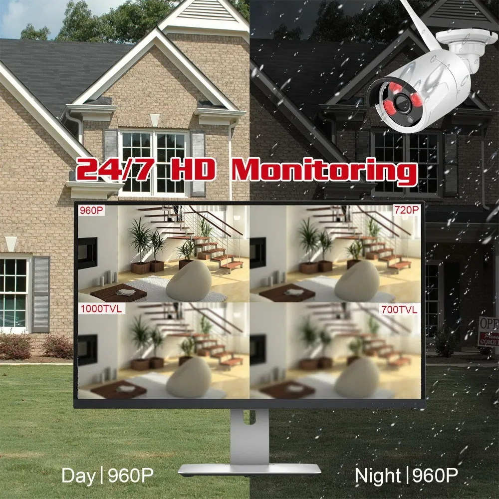 Yeskamo 960p Security Camera Kit With Ip Wifi Camera And One 10 LCD Yeskamo 960p Security Camera Kit With Ip Wifi Camera And One 10 LCD