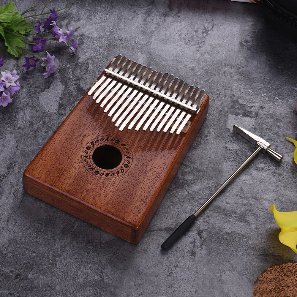 

GECKO K17M 17-key Kalimba Piano Mbira Mahogany Solid Wood Carry Bag Storage Case Tuning Hammer Music Book Stickers Musical Gift