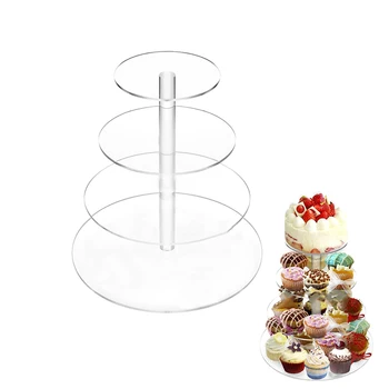 

4 Layer Transparent Acrylic Cupcake Stand Party Cake Stand Cup Cake Stand Dessert Snack Rack Baking Decorating Accessiores