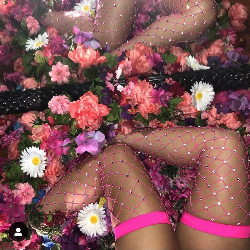 

Fishnet Stockings Women Sexy Carnival High Tight Stockings Evening Party Night Club Wear Long Rhinestone Stockings Female