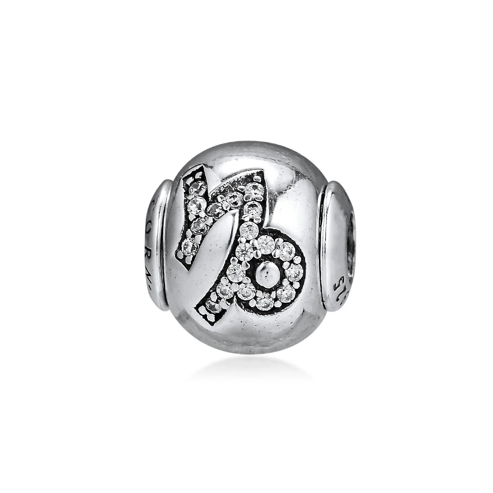 Бусины Козерога с прозрачным кубическим цирконием шармы Pandora Essence браслеты 925 пробы серебряные ювелирные изделия, подвески-талисманы
