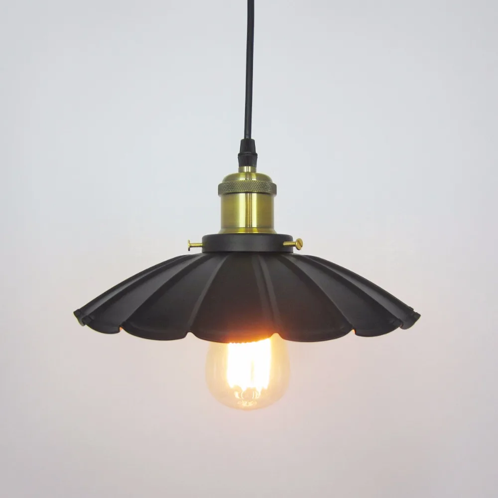 North American country suspension black pendant lamp vintage haning pendant light industrial loft lights lamparas home light (4)