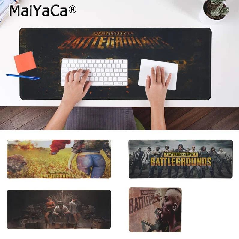 

MaiYaCa In Stocked PUBG Natural Rubber Gaming mousepad Desk Mat Rubber PC Computer Gaming mousepad