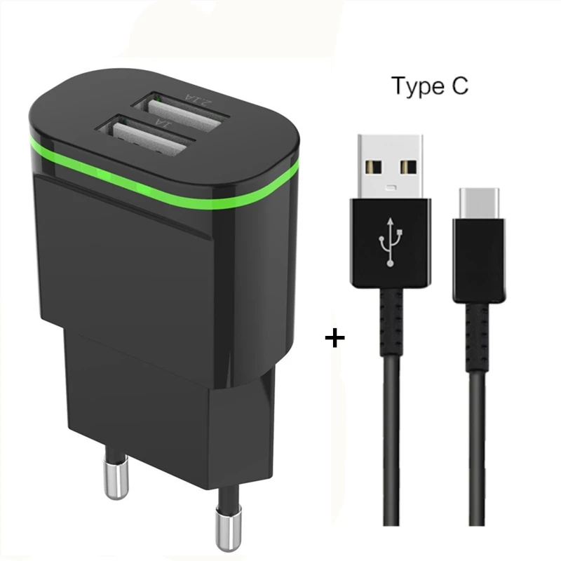 USB C 5 в 2A EU Plug USB быстрое зарядное устройство для мобильного телефона настенная Зарядка для xiaomi pocophone f1 mi A1 A2 Lite A3 Google PIXEL 2/PIXEL XL - Тип штекера: cable and adapter