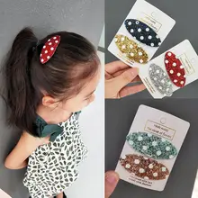 Мода 2 шт./лот в Корейском стиле милые детские пайетки в белый горошек BB заколка для волос Новое поступление для девочек волос зажим, аксессуар для волос