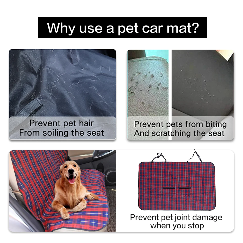 Pet Dog Car Seat Cover Durable Dog Cat Car Hammock Oxford Collapsible Cushion Protector for Travel Back Guard Seat Fence