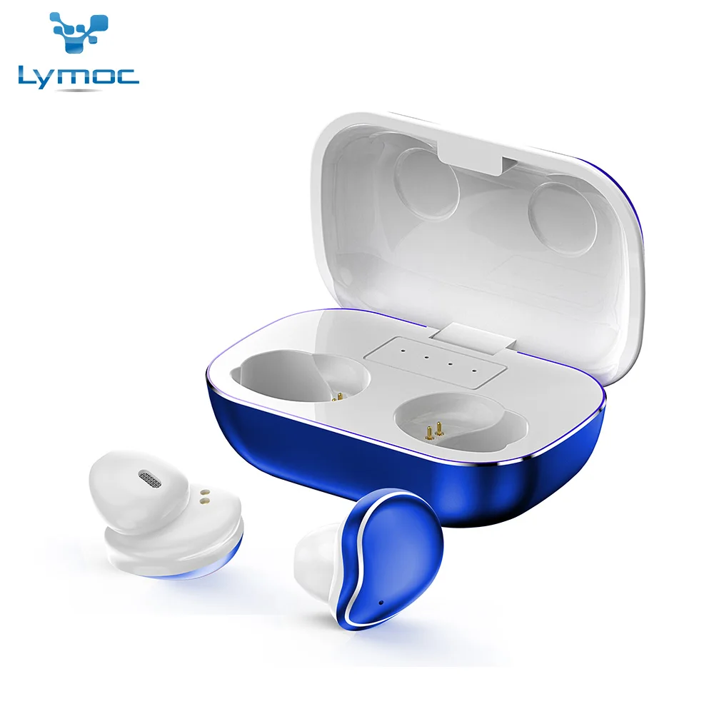 LYMOC металлические наушники TWS 5,0 Hi-Fi Bluetooth наушники беспроводные гарнитуры CVC8.0 шумоподавление IPX6 Водонепроницаемый Mems HD Mic - Цвет: Blue