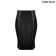 Модная военная форма, передняя и задняя кромка, раскол, металлическая молния, половина юбки, популярная женская юбка с высокой талией, Панк рейв WQ-342BQF