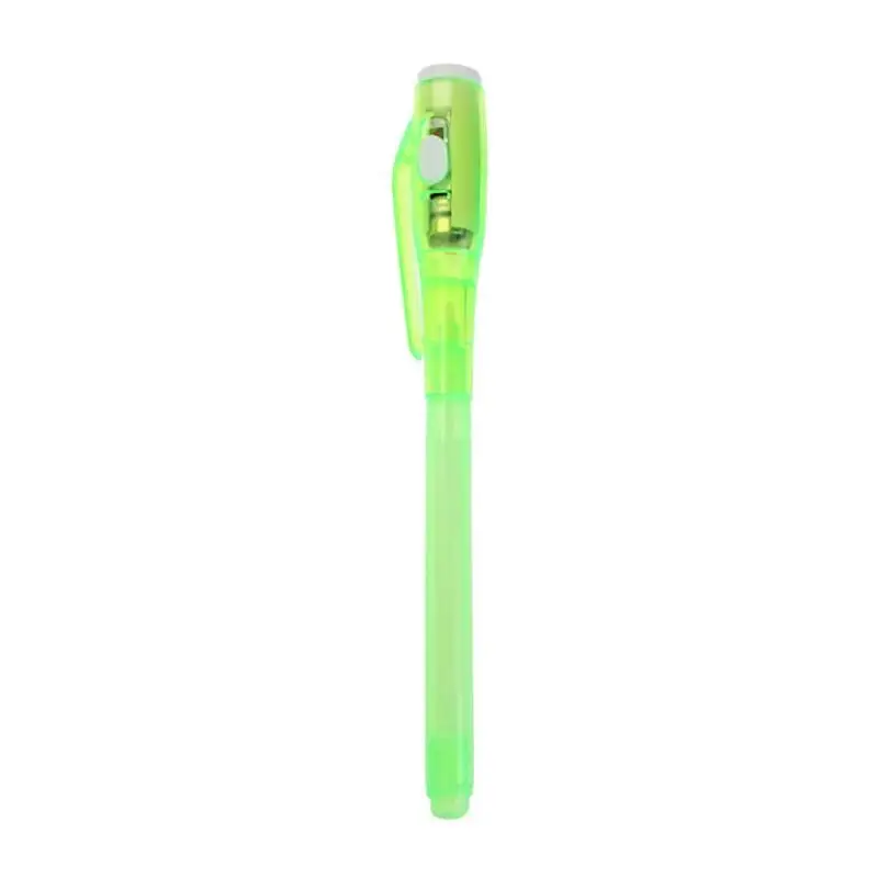 2 в 1 светящийся светильник с большой головкой, светящийся светильник, Ультрафиолетовый рисунок, невидимая чернильная ручка, волшебная ручка, маркер, обучающие игрушки для детей - Цвет: Green 2