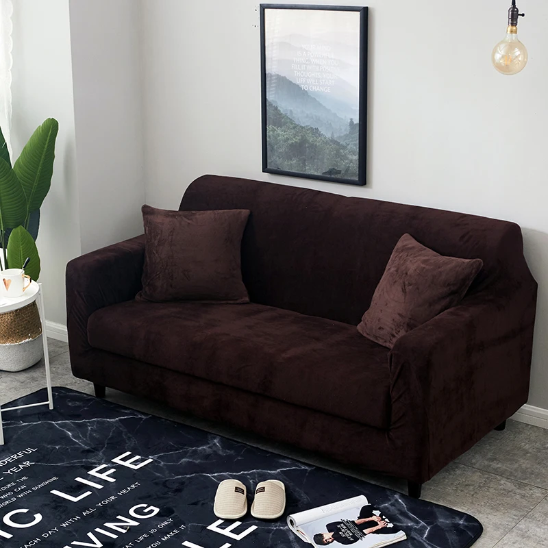 

1pc Plush Thicken Universal Sofa Cover All-inclusive Elastic Sectional Couch Cover Anti-dirty Sofa Covers for Living Room30