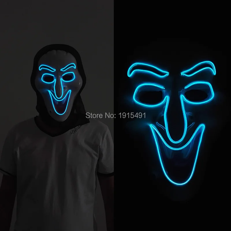 Горячие продажи красочные мерцающего LED холодный свет маска Оригинальные светильники энергосбережения Сумасшедший EL проволоки маска для