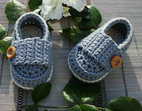 Crocheted Sandals Baby Boy Newborn 0 6 mo Summer Cotton Yarn Teddy Bears