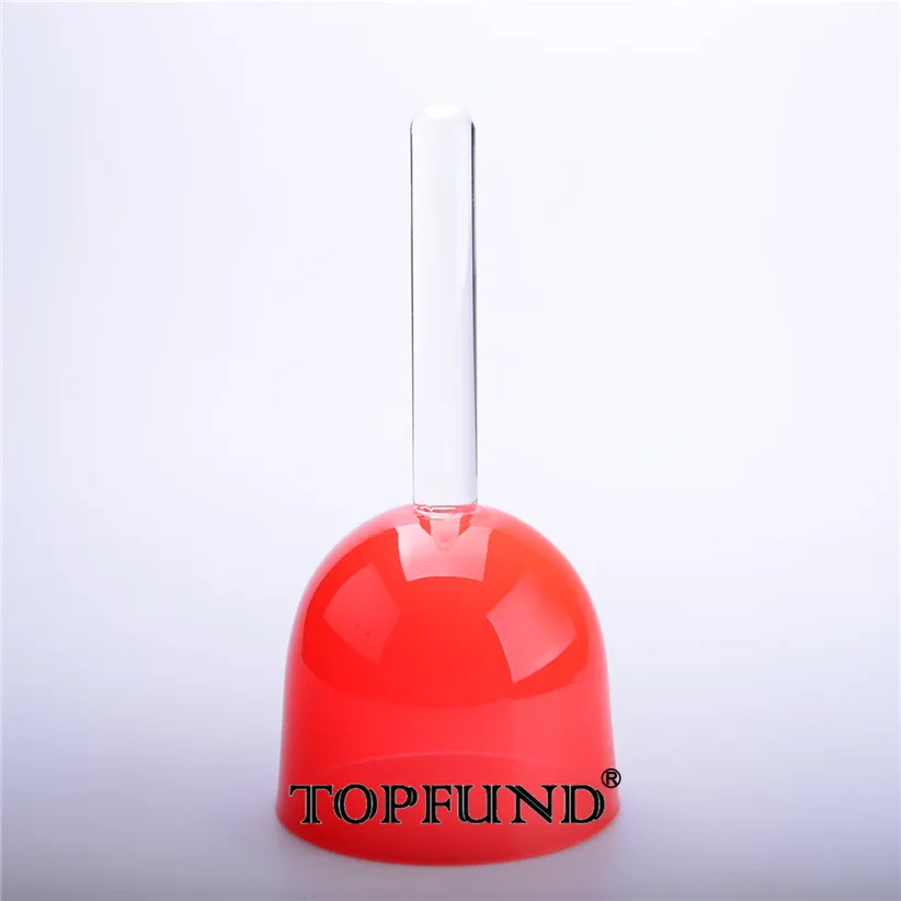 

TOPFUND Full Handle Clear C Root Chakra Quartz Red color Crystal Singing Bowl 8"