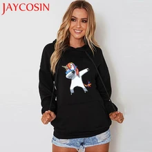 JAYCOSIN JUNE 2018 Women Autumn Winter Soft Long Sleeve Hooded Unicorn Print Hoodies Sweatshirt Pullover Tops Drop Shipping 109