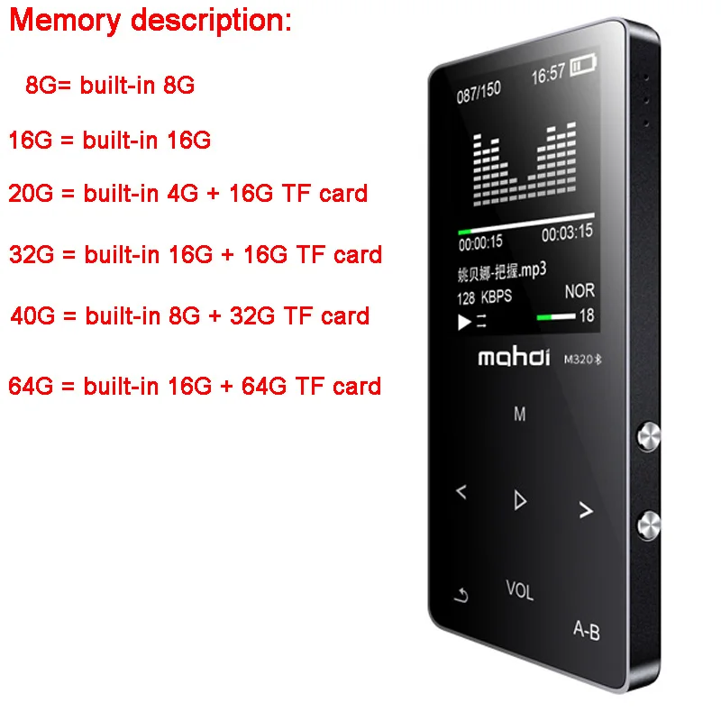 Mp4 плеер с bluetooth спортивный mp3 MP4 музыкальный ith динамик Портативный mp 4 медиа