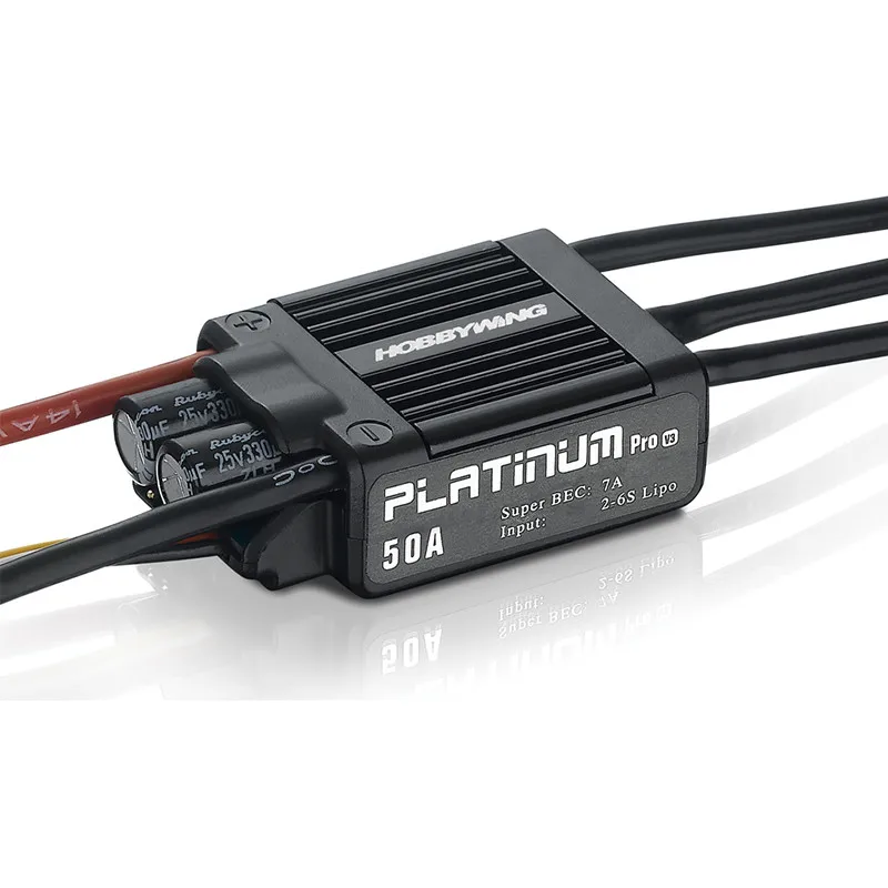 HobbyWing Platinum 50A V3 High Performance Brushless ESC for RC Helicopter Fixed Wing Multi-Rotor 1pcs original hobbywing platinum 100a v3 rc model brushless esc for multicopter for align trex 550 600 700 rc helicopter fixed w