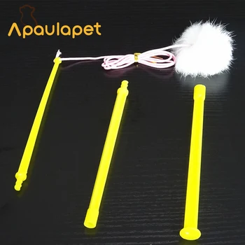 

APAULAPET 10pcs/lot 3 Section Combination Plush Teaser Cat Toy Cat Supplies