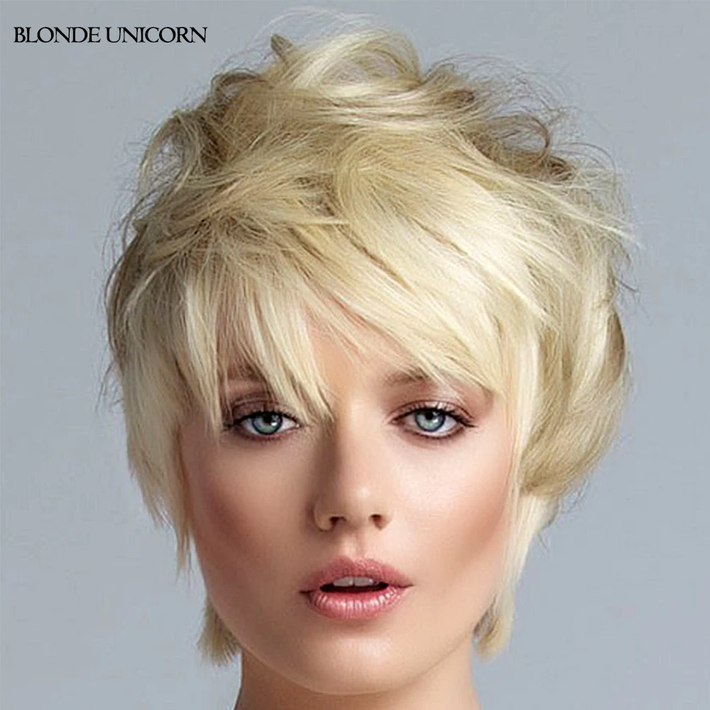 

Blonde Unicorn Stylish 613 Blonde Wigs Synthetic Wigs For Women Fluffy Wigs Short Kanekalon Hair Wigs GLobal Free Shipping