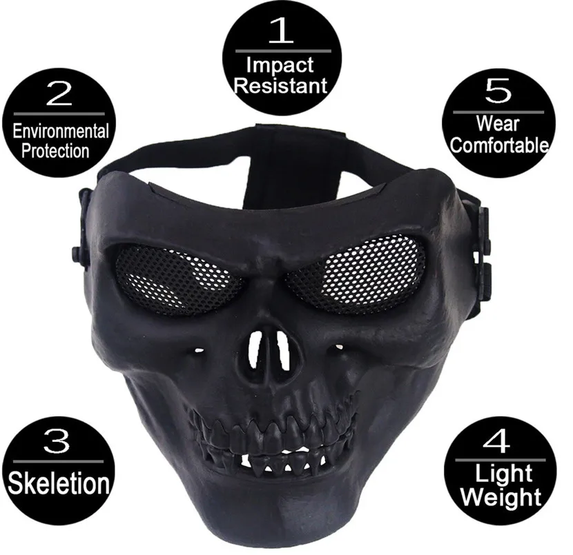 Cool Skull Multi Intball CS Face Mask Ski Bike Motorcycle Outdoor Sports Wear 2019 shield mask