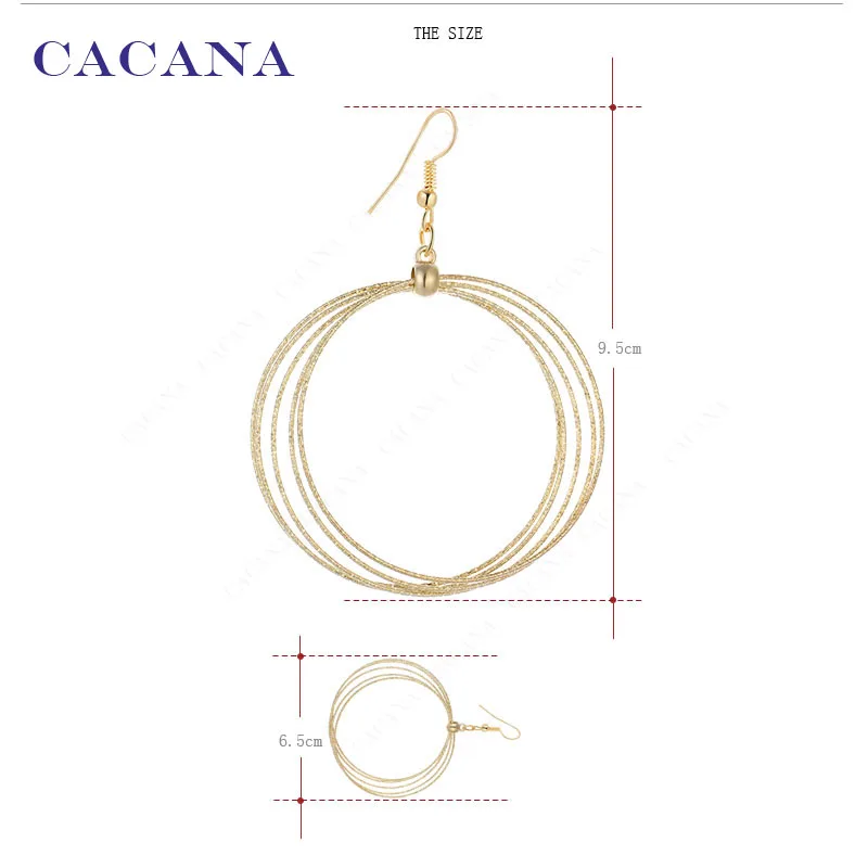 CACANA Dangle Long Earrings For Women Big Round Top Quality Bijouterie Hot Sale No.A552 A553
